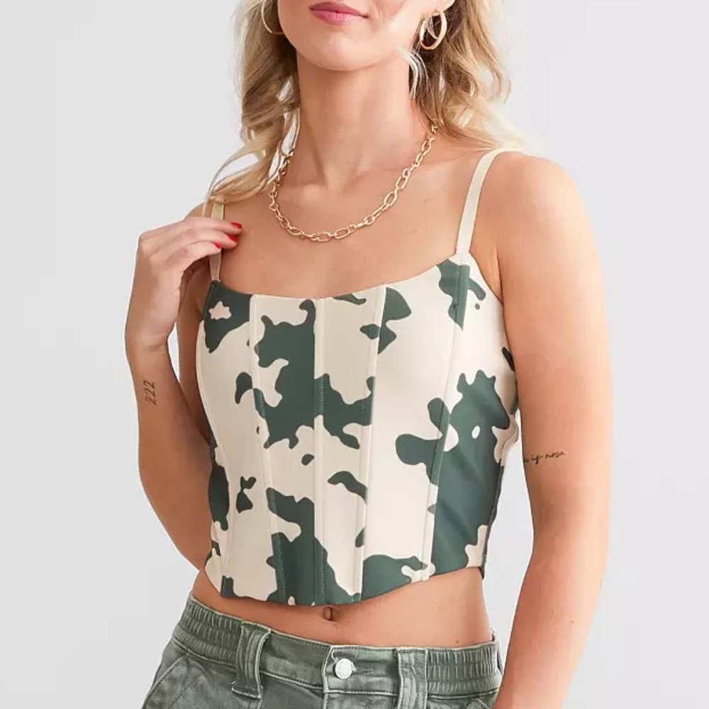 Willow & Root Cow Print Cropped Tube Top